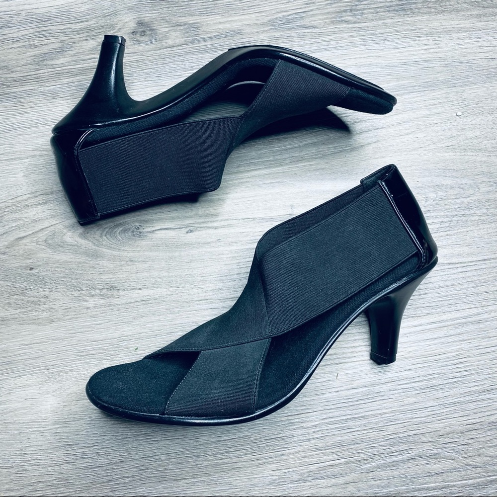 Open Toe Black Heels
